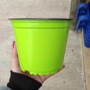 Macetero redondo verde N14 plastico ligero