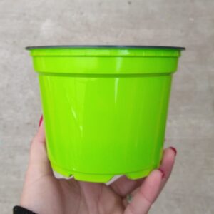 Macetero verde redondo N12 plastico ligero