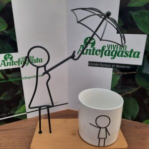 Macetero mama e hijo decorativo